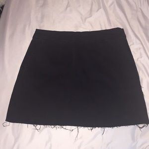 Forever 21 Black Denim Frayed Skirt